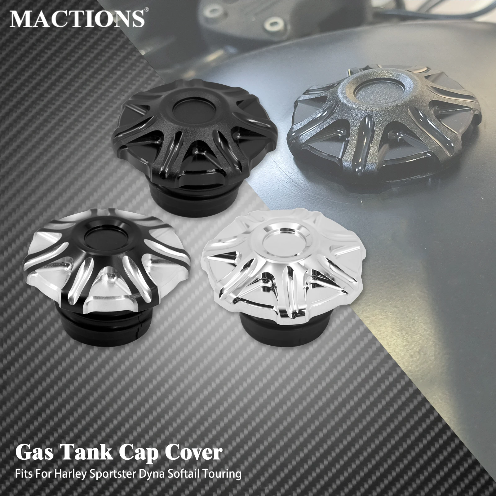 Motorcycle Gas Tank Cap Cover Fuel Oil Tank Cover For Harley Touring Road King FLHR Sportster XL1200 Dyna FXDL Softail Fat Boy