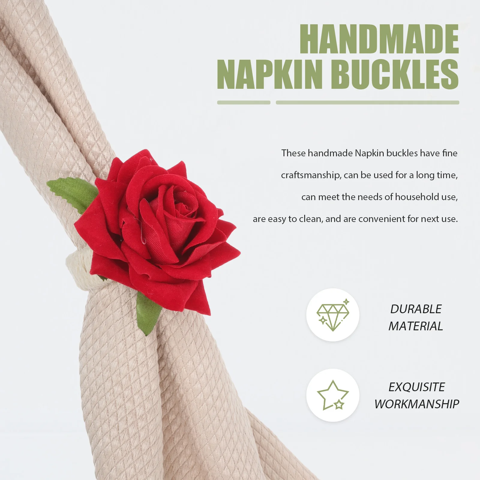 

4Pcs Napkin Rings Handmade Flower Design Woven Hemp Cord Napkin Holders for Wedding Party Banquet Table Decoration