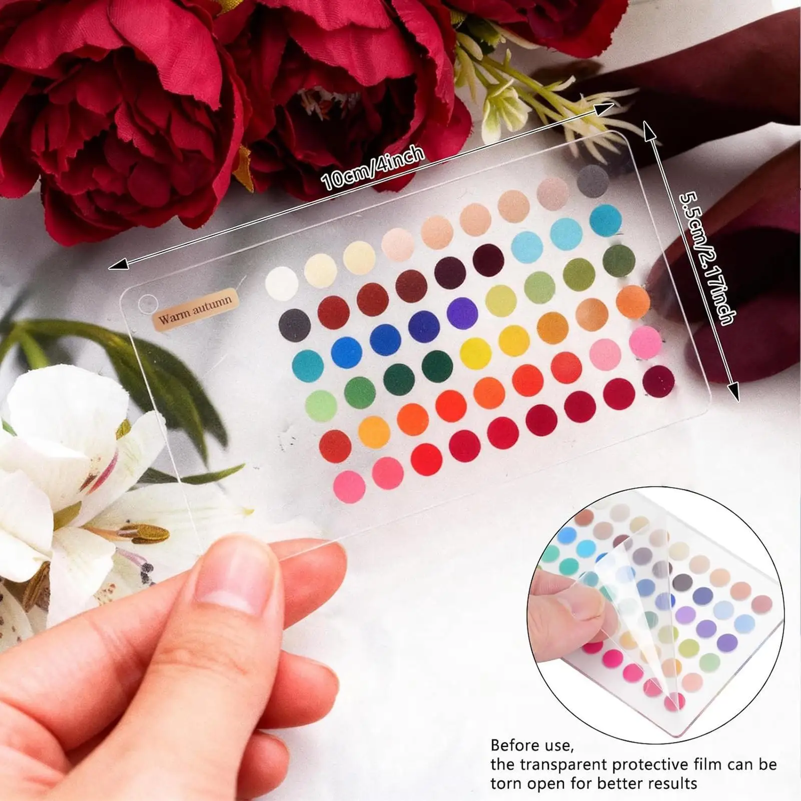 Soft Autumn Color Palette Card 6-Piece Seasonal Portable Match Analysis Color Analysis Draping Kit for Home Office School