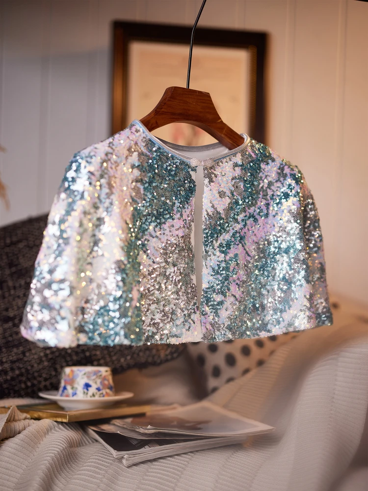 

Новая ультра-элегантная женская куртка с пайетками и кружевом, в комплекте с платьем, модная повседневная свободная одежда для женщин