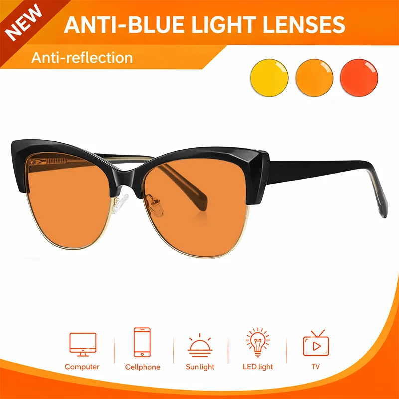 Practical Screen Care Glasses Red Sleep Improvement Eyeglasses Orange Clear View Gaming Spectacles Yellow Polarized Driving Lens