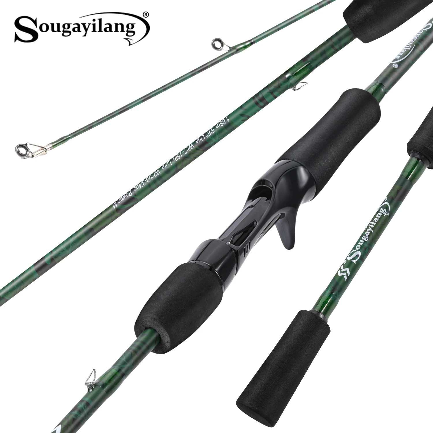 

Удилище Sougayilang, 2 секции, из композитного материала, легкое, прочное, тест 7-15LB. Портативная удочка для пресноводной рыбалки