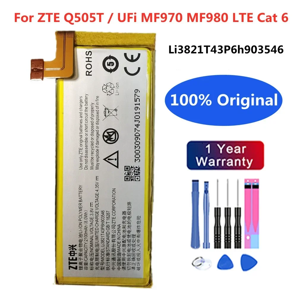 

New Li3821T43P6h903546 Battery For ZTE UFi MF970 MF980 LTE Cat 6 Q505T Mobile Phone Battery Batteries Bateria + Free Tools