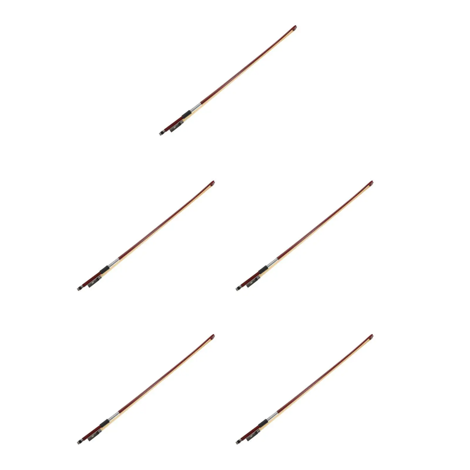 

5pcs Set of 5 1/2 Size Violin Bow Advanced Powerful Tone Beginner Tool Ebony Frog Accessory Student