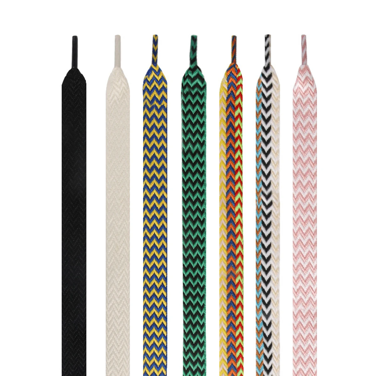 1 Pair Wave Patterned Woven Shoelaces, Flat Shoe Laces 1.5cm Wide Shoelaces for Athletic Running Sneakers Shoes Boot Strings