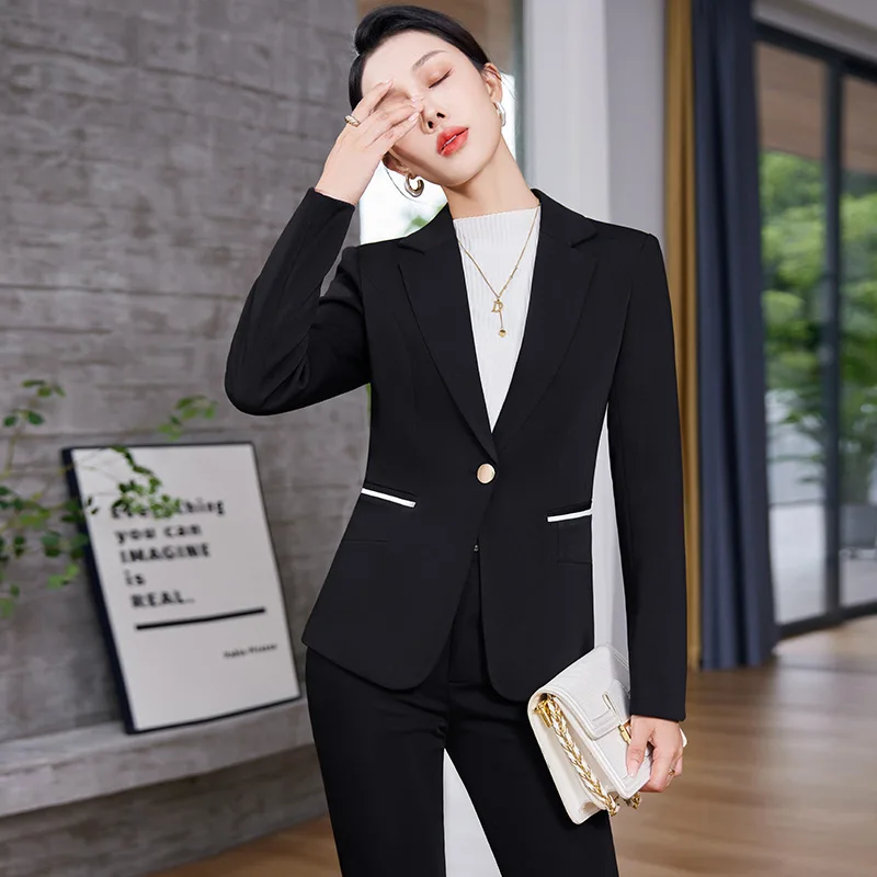 

Ladies Office Blazers Feminino for Women Autumn Winter Formal Professional Business Work Wear OL Styles Trousers Set Pantsuits