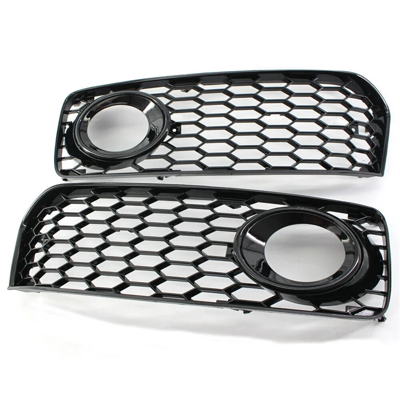 

2Pcs A5 Car Front Bumper Fog Light Lamp Grille Grill Cover Mesh Honeycomb Hex For Audi A5 B8 SLine S5 HONEYCOMB 2008-2012