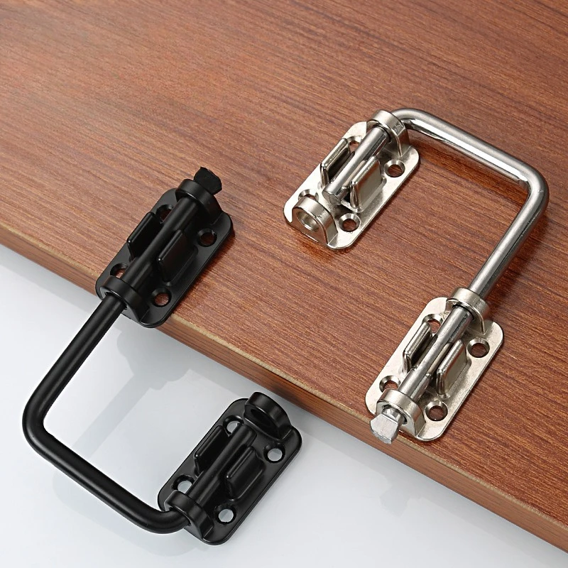 No Drill Sliding Door Lock 90 Degree Latch Multi Angle Bathroom Door Fastener