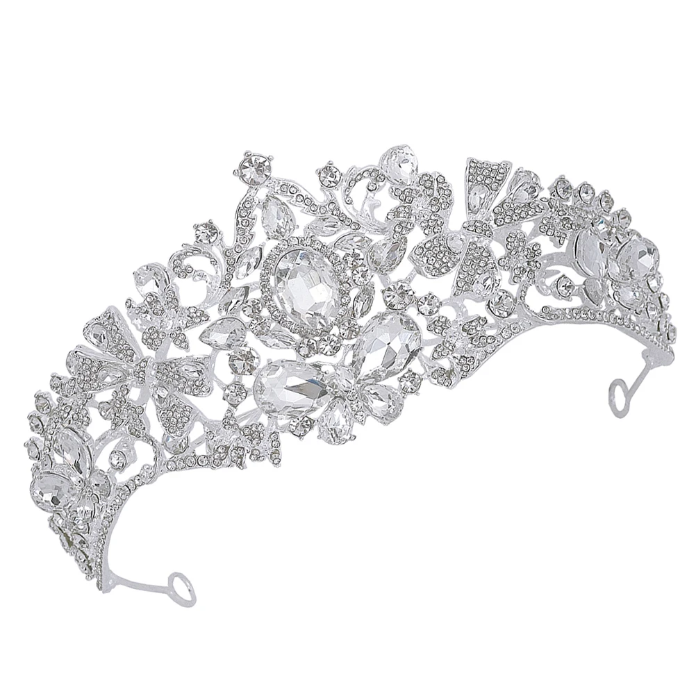 

Silver Crown Accessories Wedding Bridal Crowns Women Rhinestone Pageant Wedding Accessories For Brides Birthday Brides Glamour