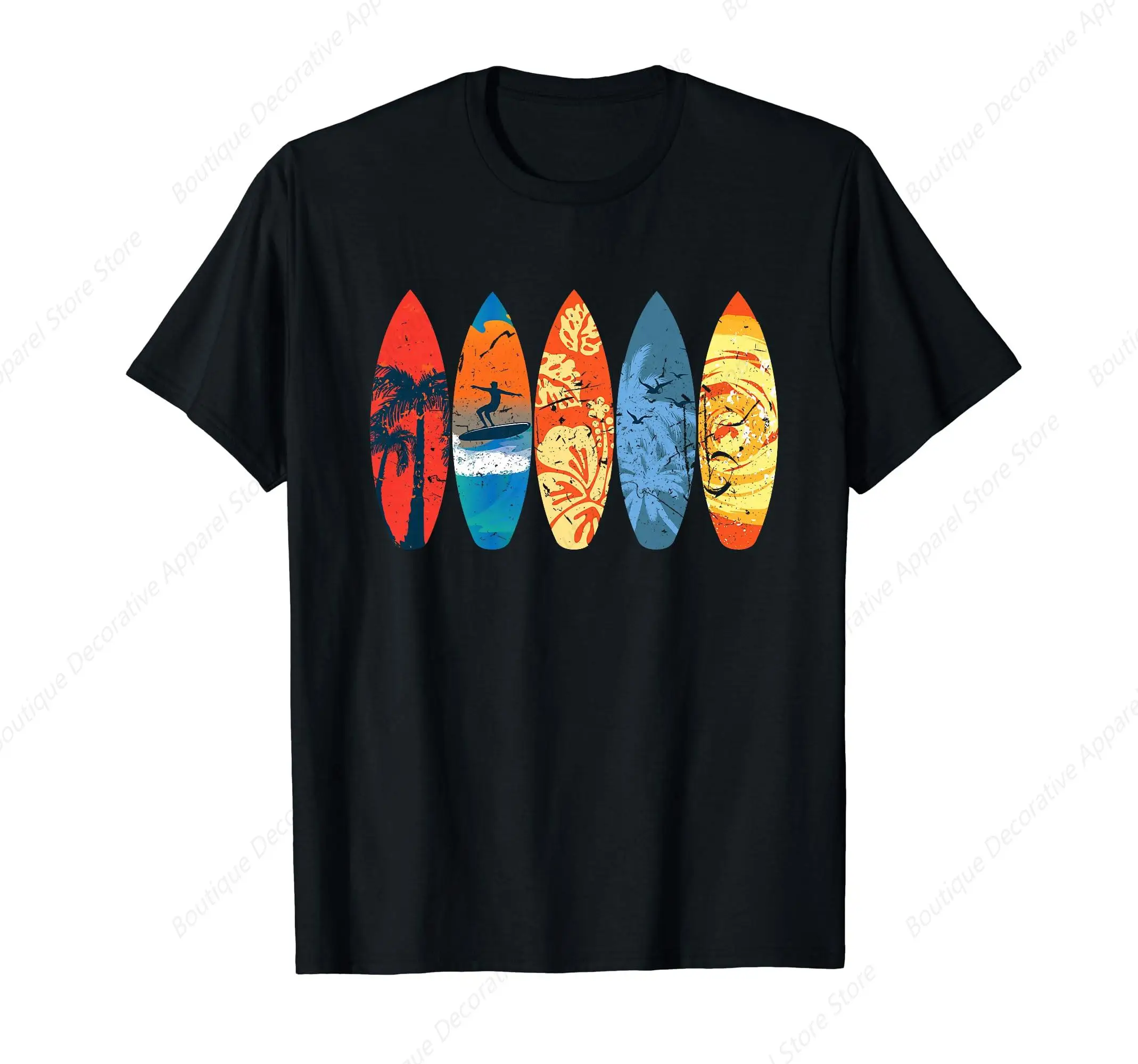 Surfing Surfer Palm Tree Surfboard Sunset Wave T-Shirt