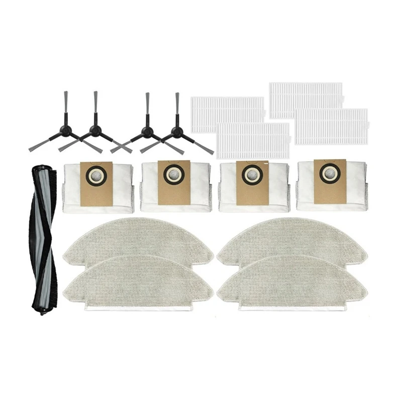 

ABUD-For Viomi Alpha 2 Pro V-RVCLMD40B Spare Parts Main Side Brush Hepa Filter Mop Cloth Dust Bag Replacement Accessories