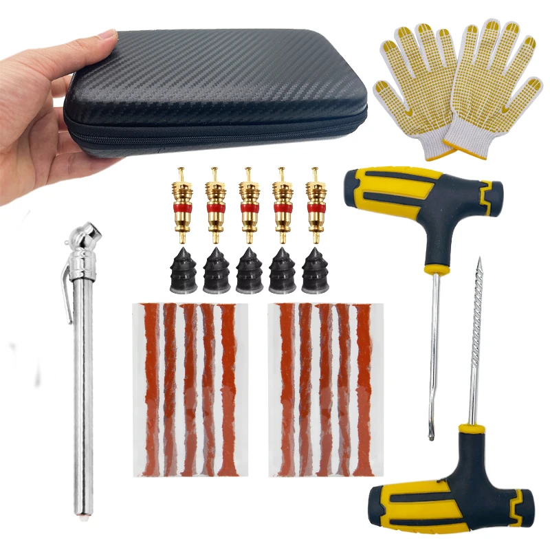 

Car Tire Repair Tool Kit Studding Tool Auto Bike Puncture Plug Garage Needle Nose Pliers Vacuum Film Tools