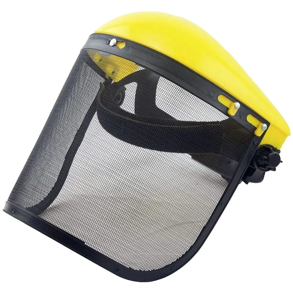 With Full Face Grass Trimmer Helmet Mesh Visor Protection Garden Helmet Protective Face Protector Garden Mask Forestry