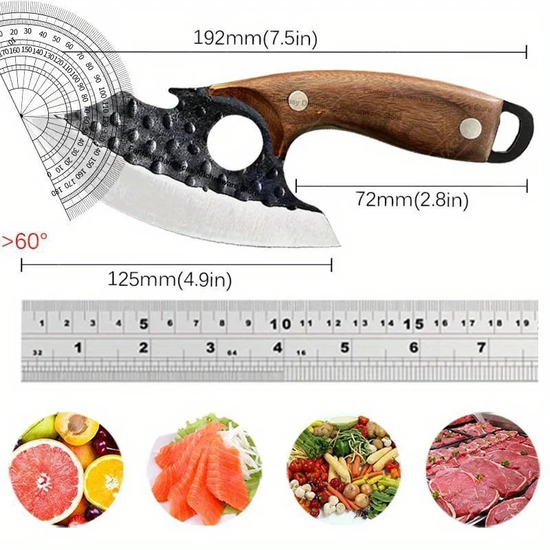 1 pz, coltello da cucina, 4.9in coltello per disossare forgiato a mano formaggio Pizza coltelli tascabili piccoli in acciaio inox affettare Mini coltello con guaina