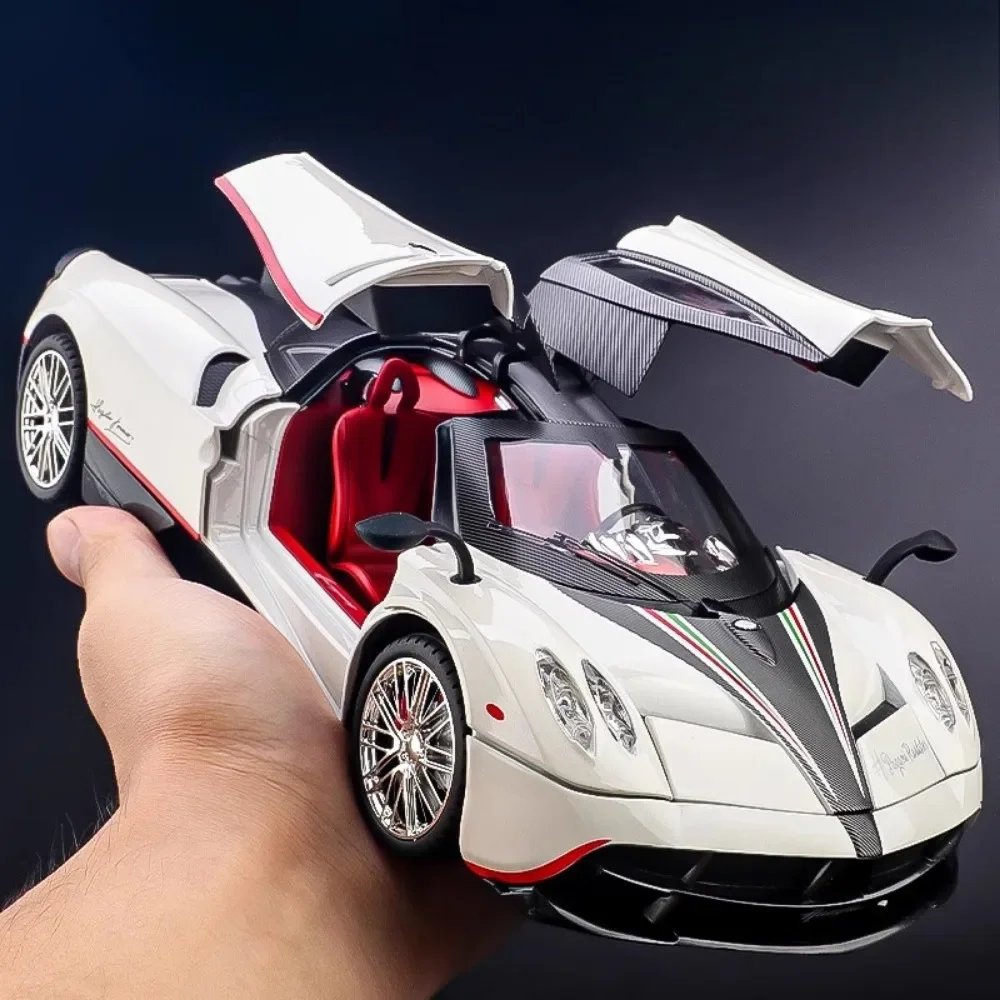 1:18 Pagani Huayra Dinastia Racing Car Model Toy Sound & Light Shock Absorption Metal Diecast Vehicles Collection Boy Toys Gifts