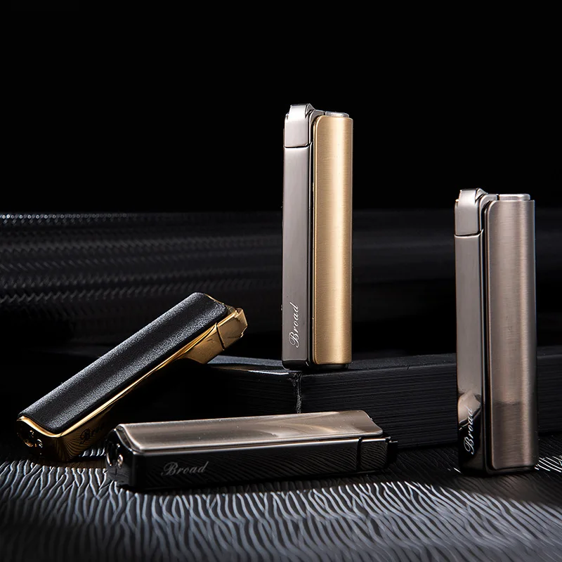 New Press Torch Lighter, Windproof Blue Flame Personality Fashionable Butane Inflatable Lighter, Holiday Gift