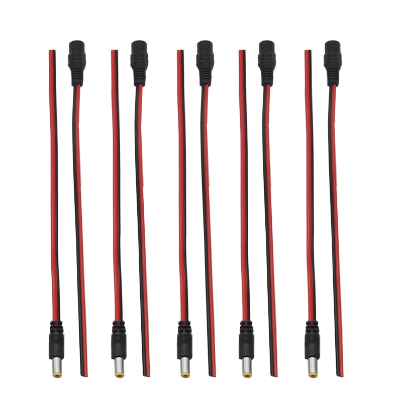 【20-2PCS】12V Dc Connectors Male Female Jack Cable Wire Line Adapter Plug Power Supply 5.5 x 2.1mm