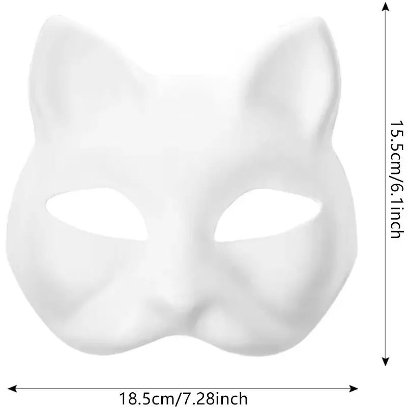 5-50 Stück Katzen- und Fuchsmasken, Halloween-Masken, leere Masken für Erwachsene, Kostümzubehör für Feiern und Rollenspiele. – Detail 3