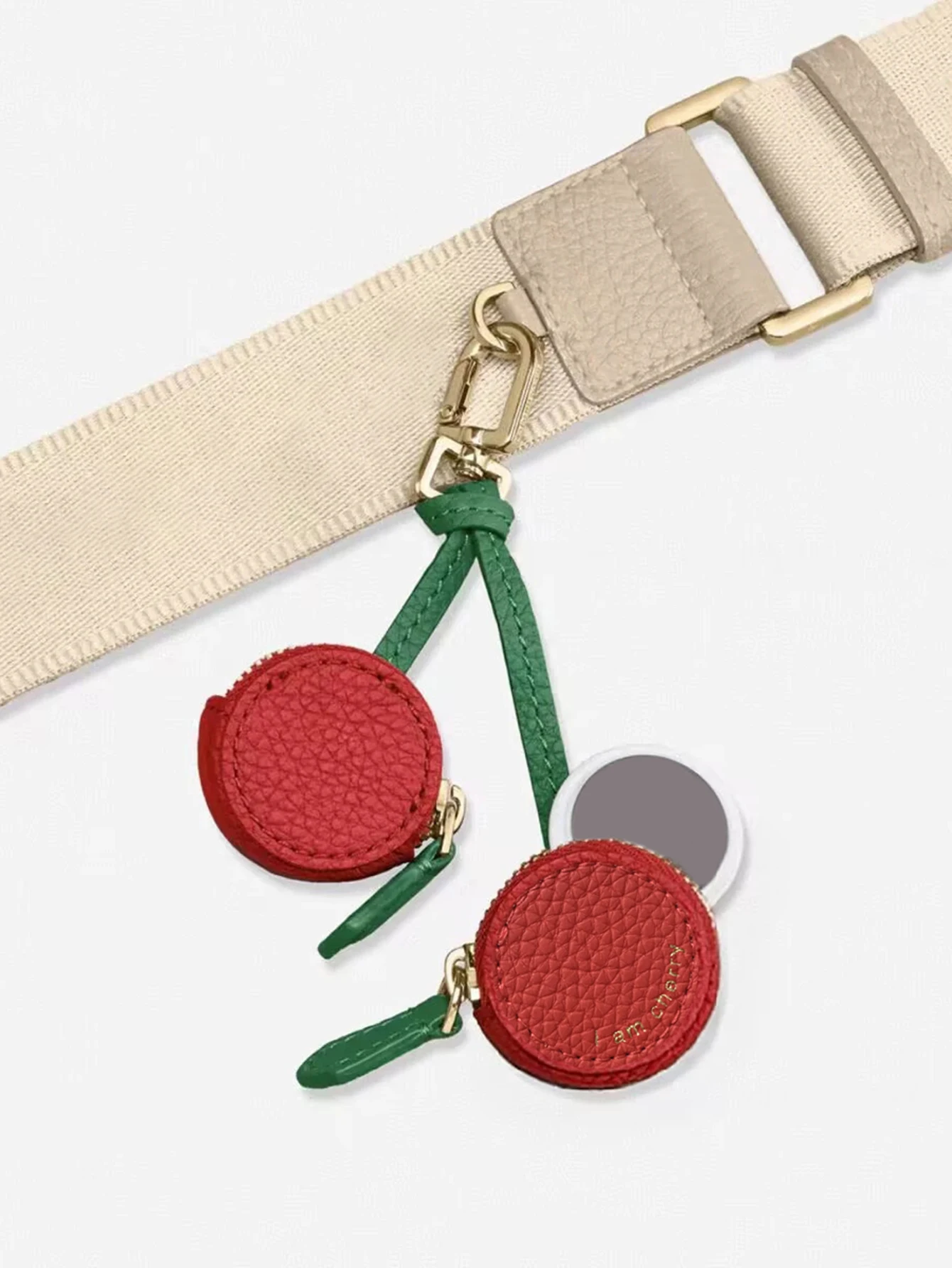 Modischer Persönlichkeits-Fruchtanhänger in Kirschform, Mini-Münzbörse, Niedlicher Schlüsselanhänger, PU-Leder-Taschenanhänger, Kleine Tasche, Geschenk für Mädchen – Detail 4