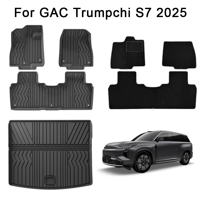 

for GAC Trumpchi S7 2025 Car Floor Mats Trunk Pad TPE 3D Foot Mat Black Left Hand Drive Mats