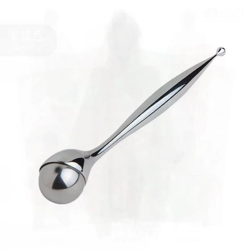 Strumento per massaggio oculare con rotazione a 360 gradi Strumento per la cura degli occhi in stick per crema per gli occhi in acciaio inossidabile argento per la terapia di bellezza del viso