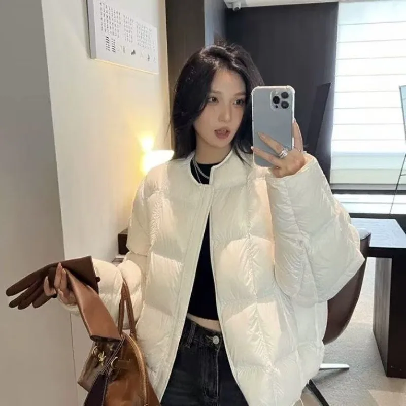 Cotton clothes out of season 2026 new cotton clothes cute winter Korean version crew neck fashion new loose warm short bread