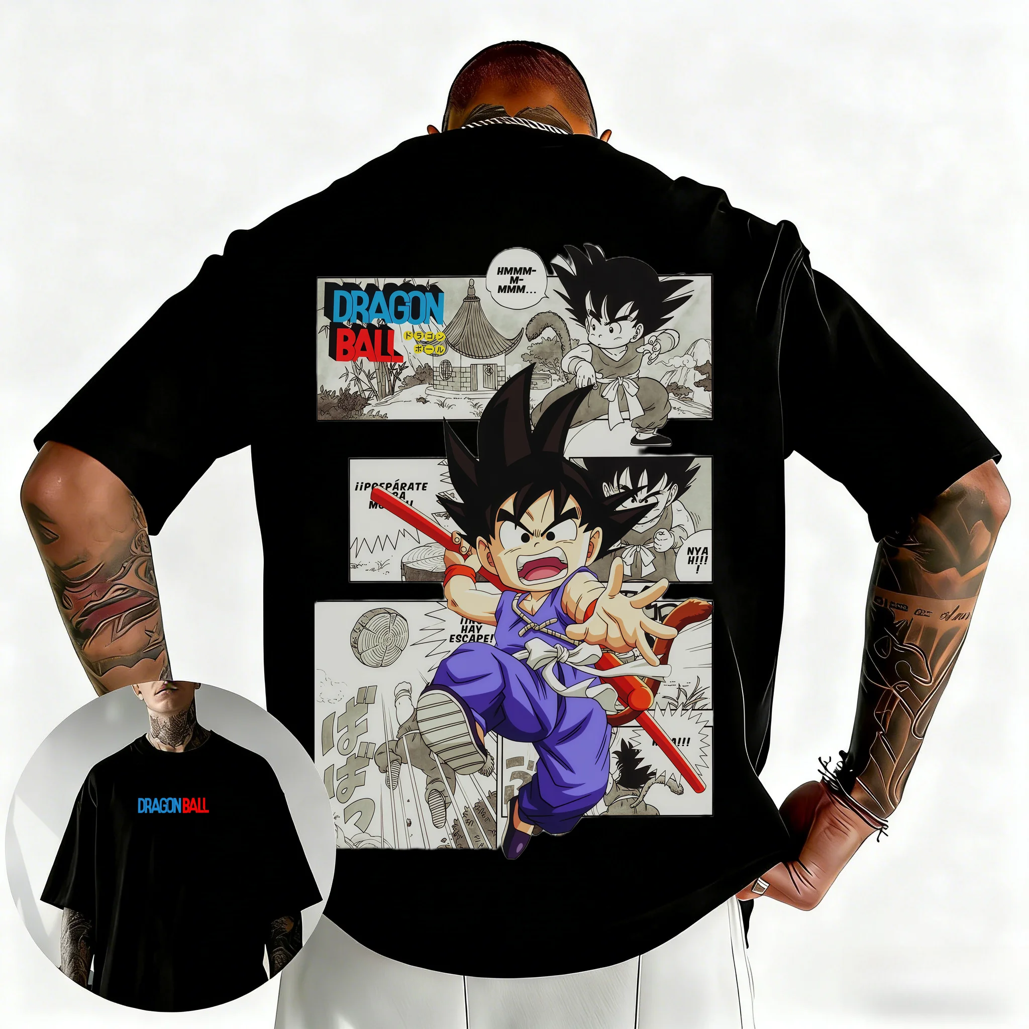 Dragon Ball Anime Goku Grafik-Oversize-T-Shirt für Herren, passendes Familien-Eltern-Kind-Outfit, lässige Streetwear-T-Shirts, hochwertig