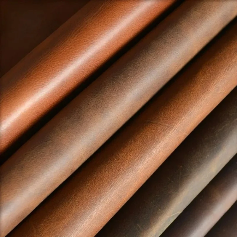 Crazy Horse Genuine Leather Sheet Top Grain Cowhide Leather Material for Wallet Belt Bag Shoes Auto