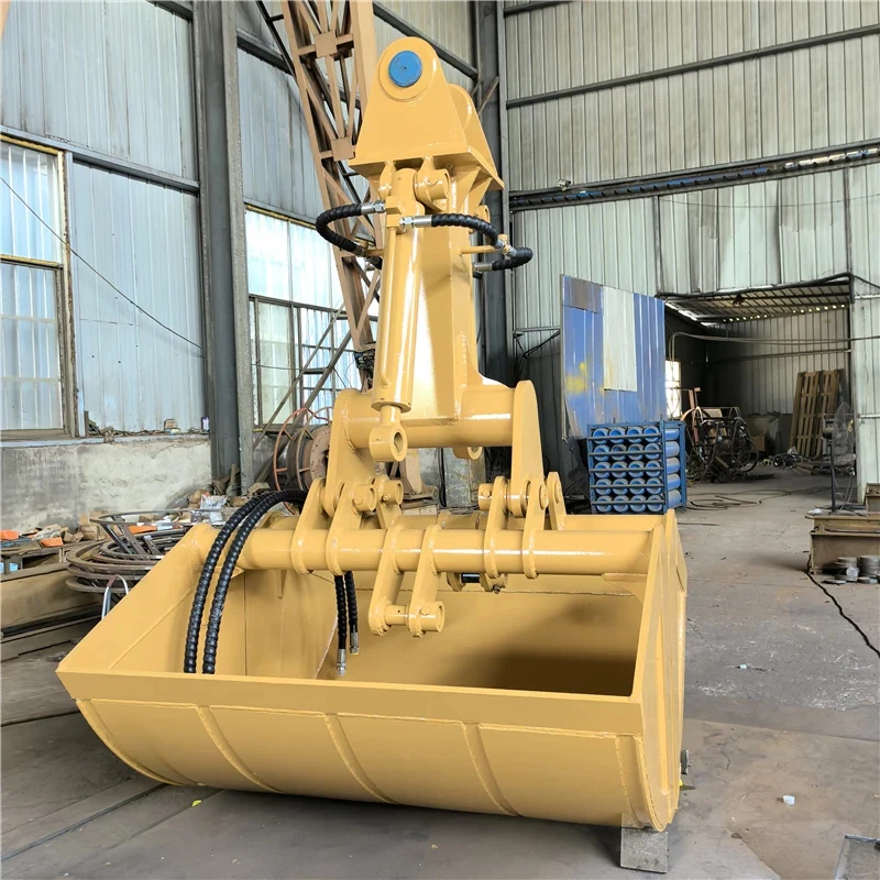 Hydraulic Clam Bucket Excavators - Large Grasping Area. Ideal For Loading Construction Waste And Scrap Iron.