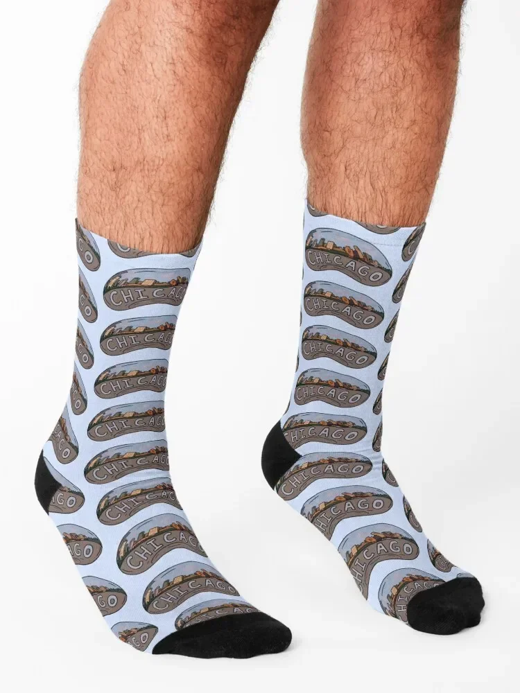 The Bean Chicago Socks Stockings funny gifts winter gifts essential Socks Women's Men's