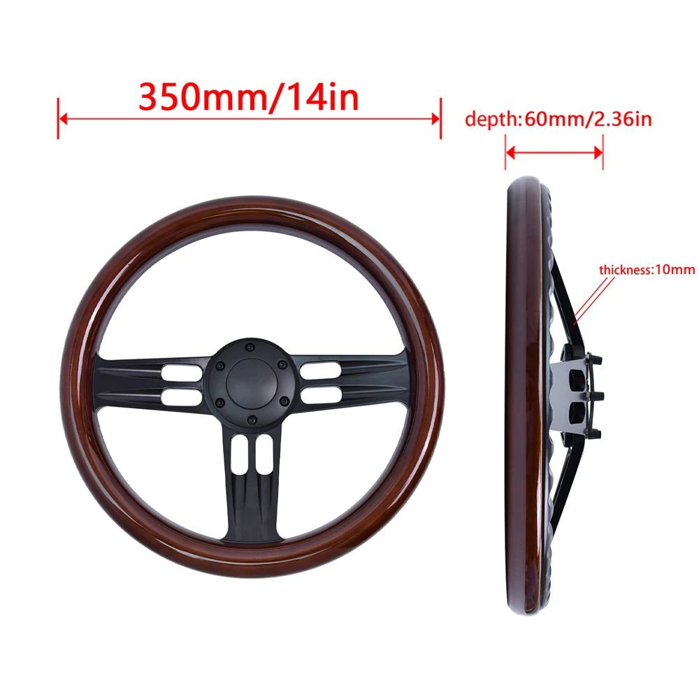 350MM ABS Racing Car Steering Wheel Universal Solid Wood High Performance Steering Wheel for Auto Simulation Games