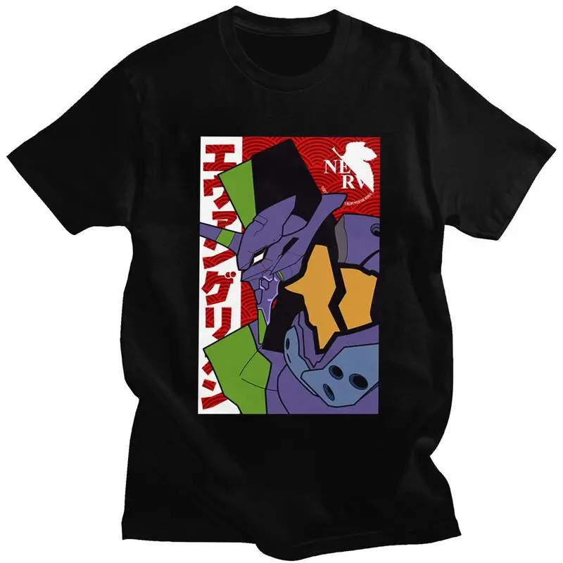 

Custom Evangelion Eva Soft Cotton Tees EVA-Evangelions Tshirt Short Sleeve Urban T-shirt Clothes
