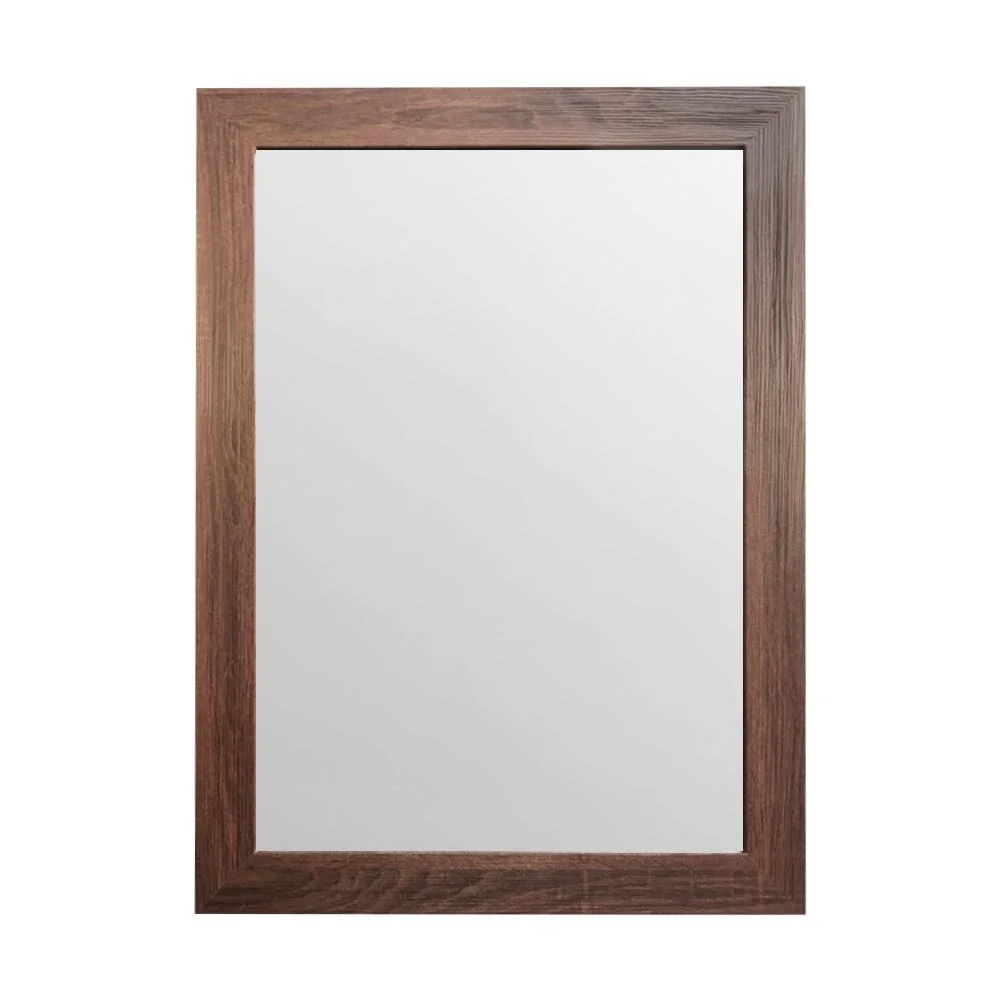 Espejo pared rectangular 50x70 cm marco madera oscura rústico salón recibidor dormitorio - Marcodecor