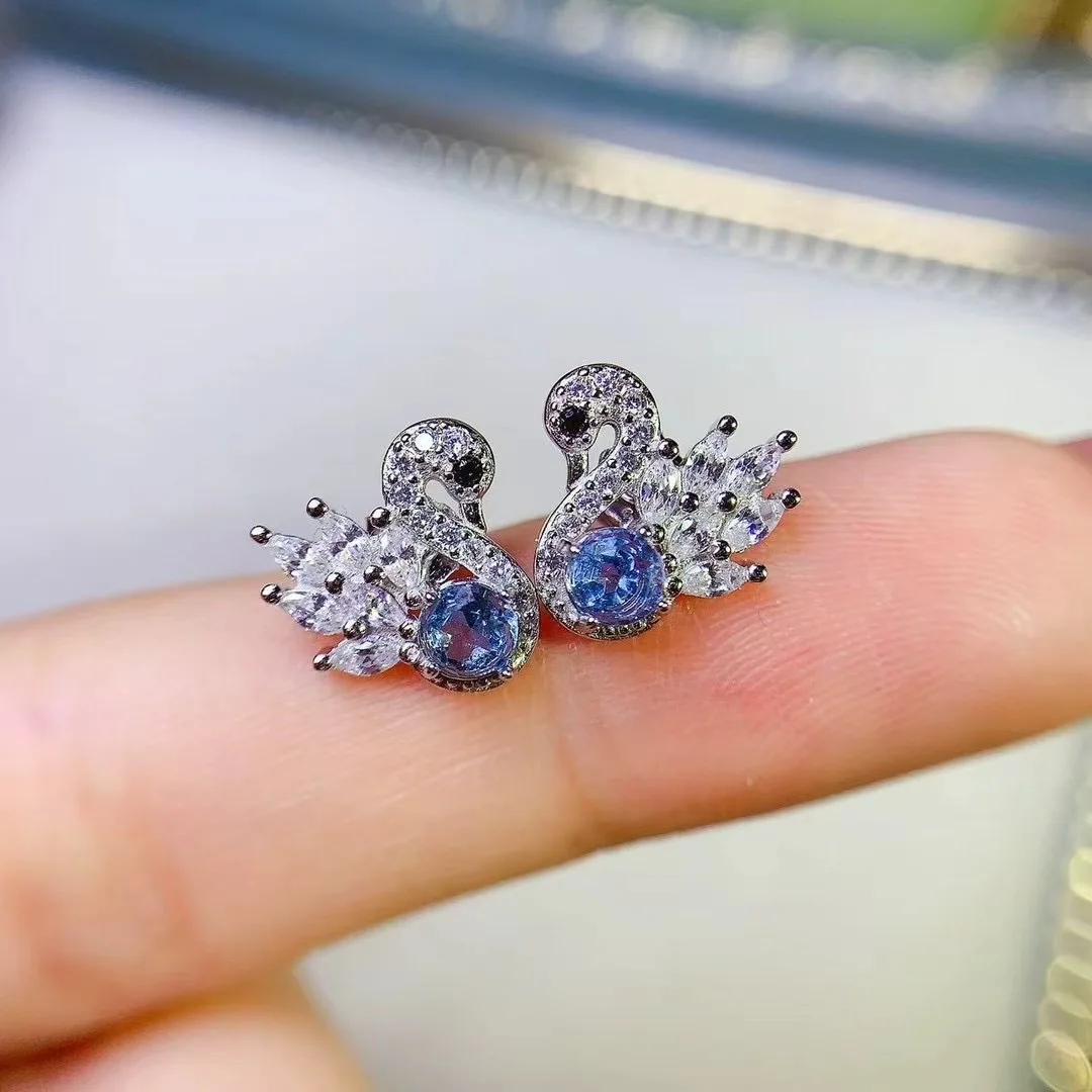 KJJEAXCMY High End Women's Earrings Natural Topaz S925 Silver with Electroplating Boasting High Clarity Full Brilliance Gift