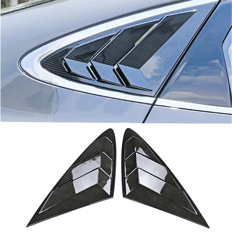 For Hyundai Sonata 2020 2021 2022 Car Rear Louver Window Side Shutter Cover Trim Sticker Vent Scoop ABS Carbon Fiber Accessories