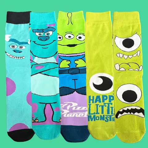 1/5 Pairs Pick Studio Disney Monsters University Cartoon Anime Socks Unisex