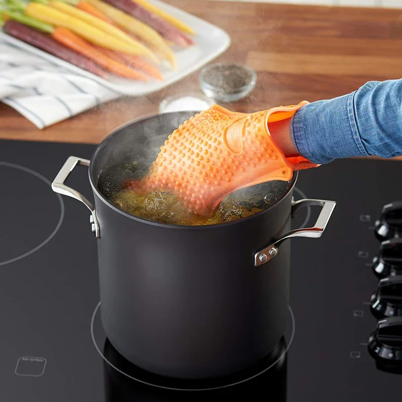 BBQ Silicone Grilling gloves Baking Gloves Anti-Scalding Cooking Oven Mitts Fireproof Barbecue Kitchen Heat Insulation Glove 1pc
