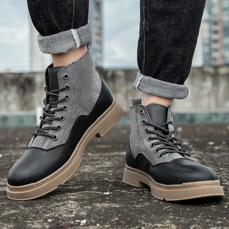 

Men's high top shoes Fashion designer style leisure party Daily office Outdoor motorcycle casual men's High quality boots