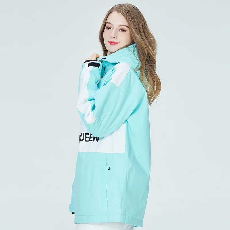 

Cheap Winter Warm Ski Hoodie Women Ski Suit Windproof Waterproof Skiing and Snowboarding Jacket Snow Overalls Unisex