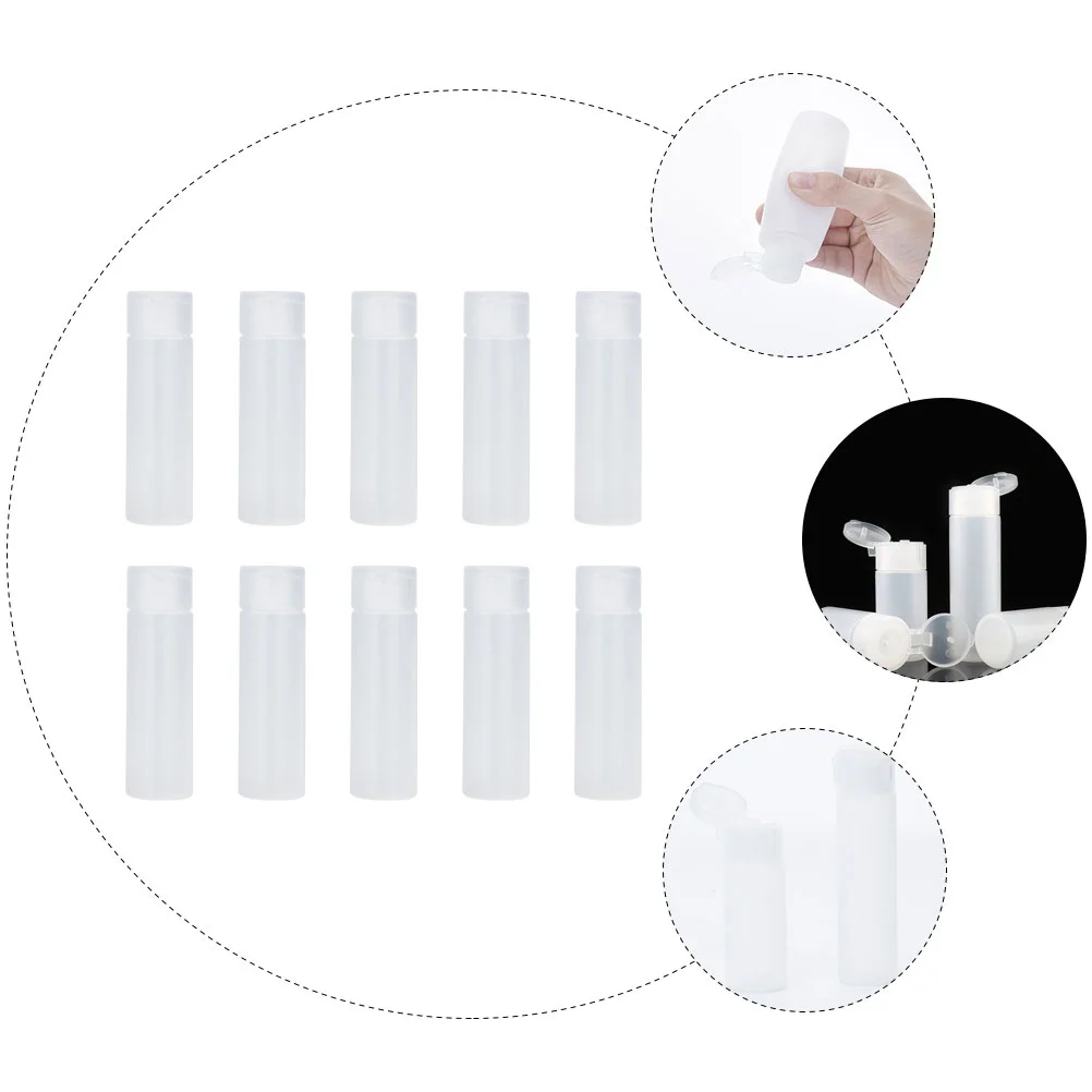 Contenedor dispensador transparente con tapa abatible, filtros para botellas de champú, color blanco o de viaje, 10 Uds.