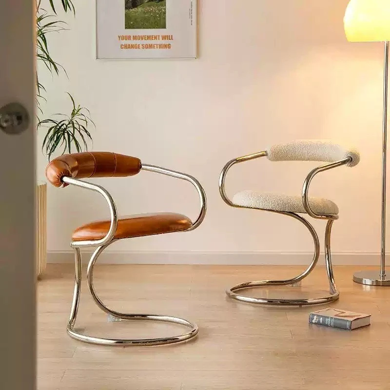 Bedroom makeup stainless steel creative design snake chair home leisure backrest armrest