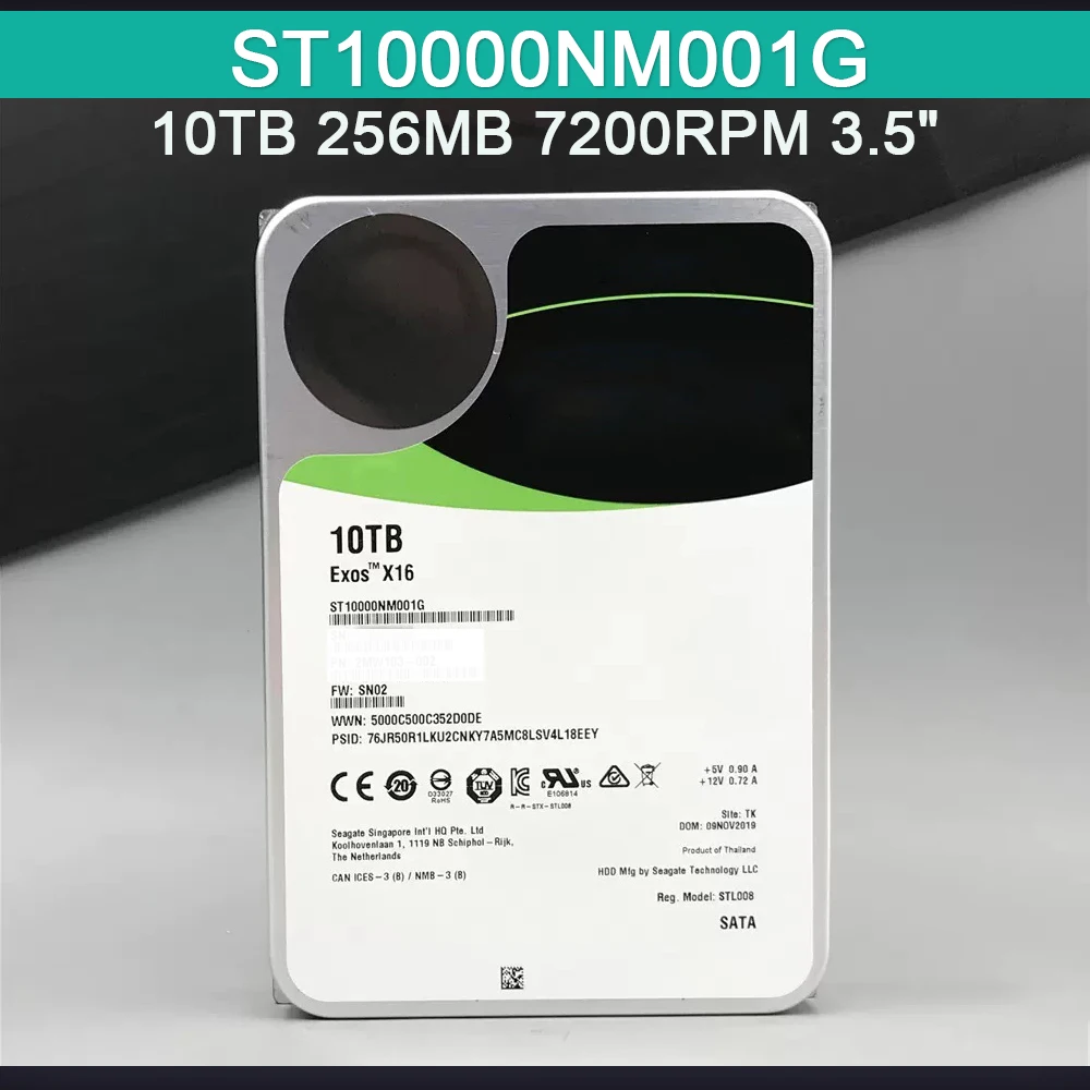 

For Sea-gate 10TB 256MB 7200RPM 3.5" Enterprise Hard Drive SATA Interface For Exos X16 Series ST10000NM001G