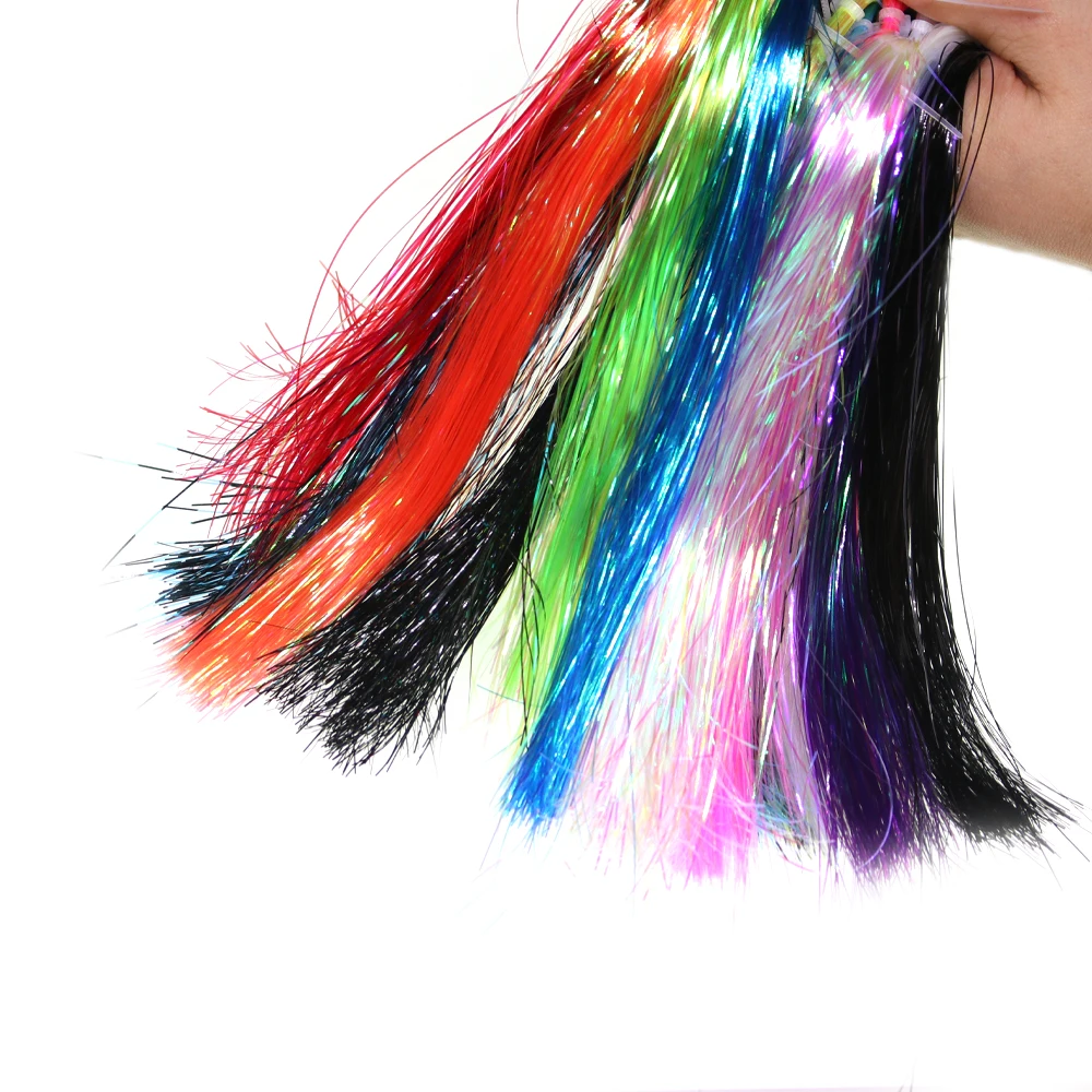 1/69 Zoll 0,4 mm UV Ice Wing Flat Tinsel Crystal Grizzly Barred Flashabou Fliegenbindematerialien für Streamer, Nymphen und Jigs – Detail 5
