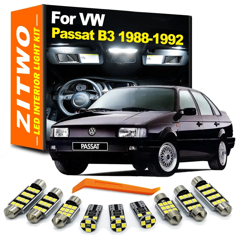 ZITWO 12 Uds Kit de luz Interior LED para VW Volkswagen Passat B3 Sedan variante 1988 1989 1990 1991 1992 bombilla de lectura de mapa de cúpula
