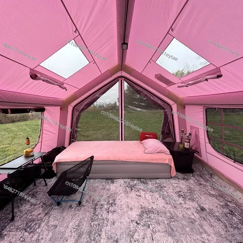 9.0 Newest Pink Color Air Outdoor Camping Waterproof Tent Inflatable Family Tent