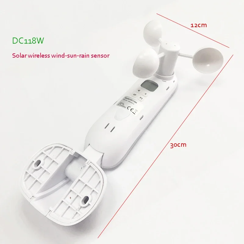 1PC MOQ  DC118W 433MHz Solar Wireless Wind Sun Rain Sensor for awning and shutter