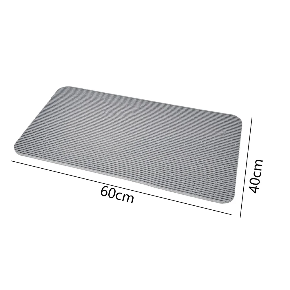 PVC Square Bathroom Mat 60x40cm Non-Slip Diamond Pattern for Shower Tub For washable Drainage Holes Quick Drying Rug