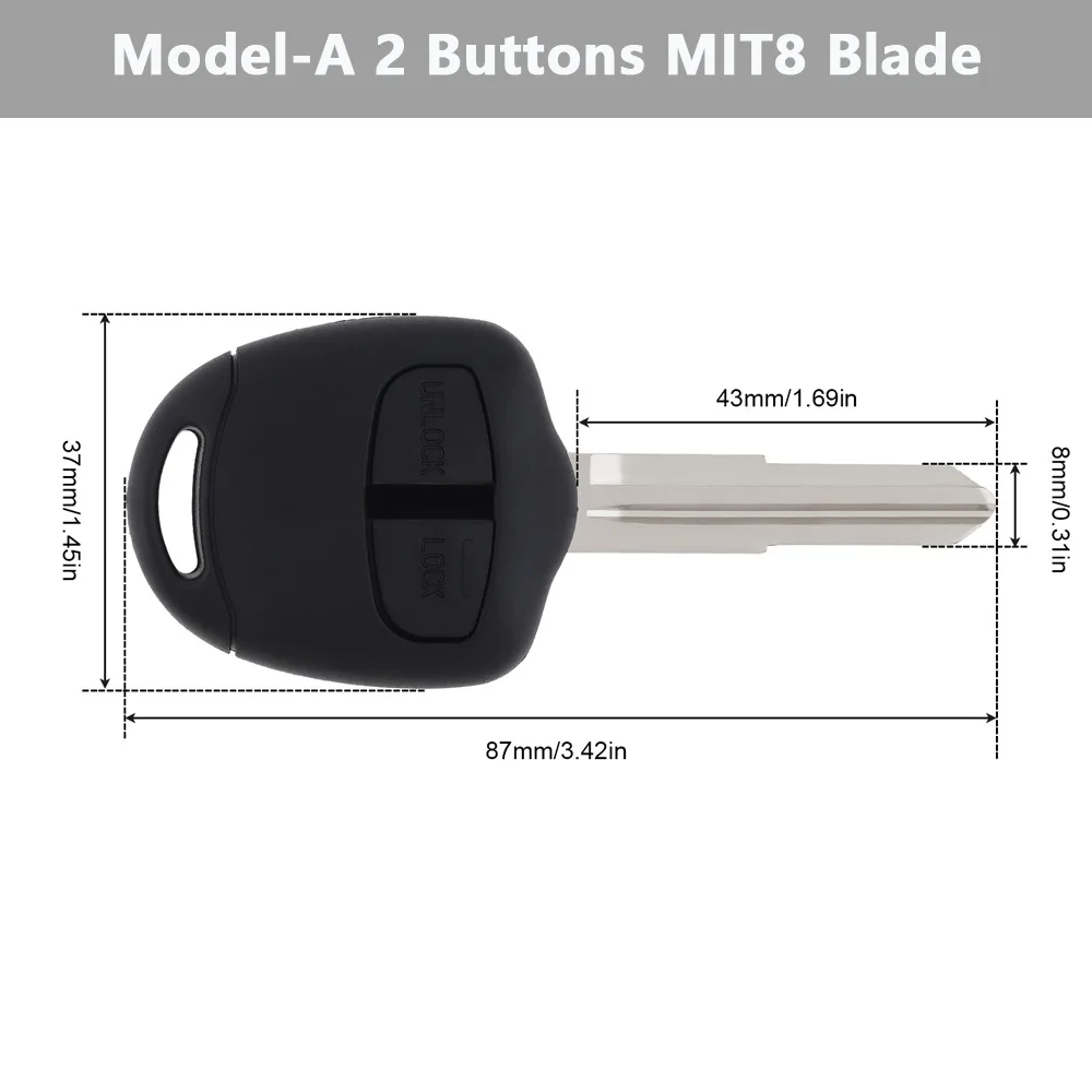 MIT8 / MIT11 Blade ile 2 / 3 düğmeler araba uzaktan anahtar kabuk durumda Mitsubishi Lancer IV V VI VII VIII IX CT9A anahtar durum için Fit