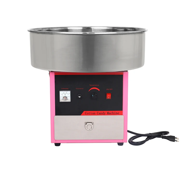 Electric Candy Floss Making Machine Cotton Sugar Maker 52CM Stainless Steel Bowl Pink