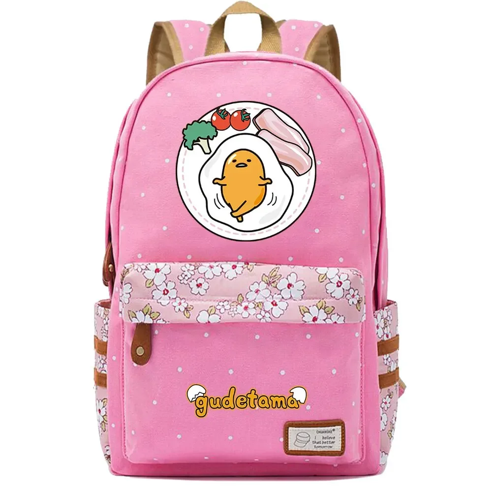 New Gudetama Printed Boy Girl Kids School Book Bags Women Bagpack Teenagers Schoolbags Canvas Travel Laptop Backpack